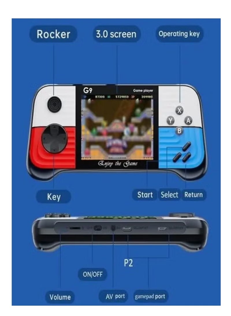 Handheld Game Console with 666 Built-in Games, 3 Inch HD Screen, TV Output Support, Portable Mini Arcade Gaming Device, Rechargeable, Fun Gift for Kids - Image 3